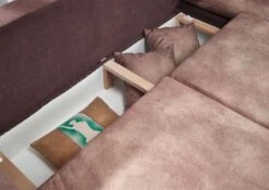 X-MIKA Divano Angolare - Stoffa / Beige / Marrone - Stile Vintage 330x178x85 -Massivmoebel24 68 920 100 0012 04