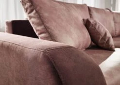 X-MIKA Divano Angolare - Stoffa / Beige / Marrone - Stile Vintage 330x178x85 -Massivmoebel24 68 920 100 0012 05