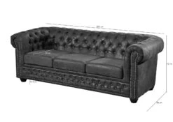 OXFORD Divano Chesterfield - Stoffa / Argento - Stile Coloniale 203x86x72 21 OXFORD Divano Chesterfield - Stoffa / Argento - Stile Coloniale 203x86x72 -Massivmoebel24 68 920 100 0041 09