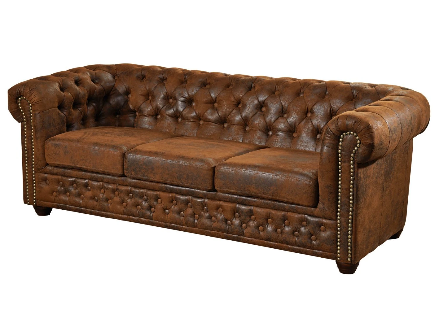 OXFORD Divano Chesterfield - Stoffa / Marrone - Stile Coloniale 203x86x72 10 OXFORD Divano Chesterfield - Stoffa / Marrone - Stile Coloniale 203x86x72 - immagine 8