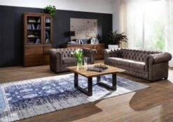 OXFORD Divano Chesterfield - Stoffa / Marrone Scuro - Stile Coloniale 203x86x72 19 OXFORD Divano Chesterfield - Stoffa / Marrone Scuro - Stile Coloniale 203x86x72 -Massivmoebel24 68 920 100 0042 08