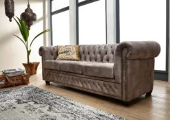 OXFORD Divano Chesterfield - Stoffa / Argento - Stile Coloniale 203x86x72 14 OXFORD Divano Chesterfield - Stoffa / Argento - Stile Coloniale 203x86x72 -Massivmoebel24 68 920 100 0043 3