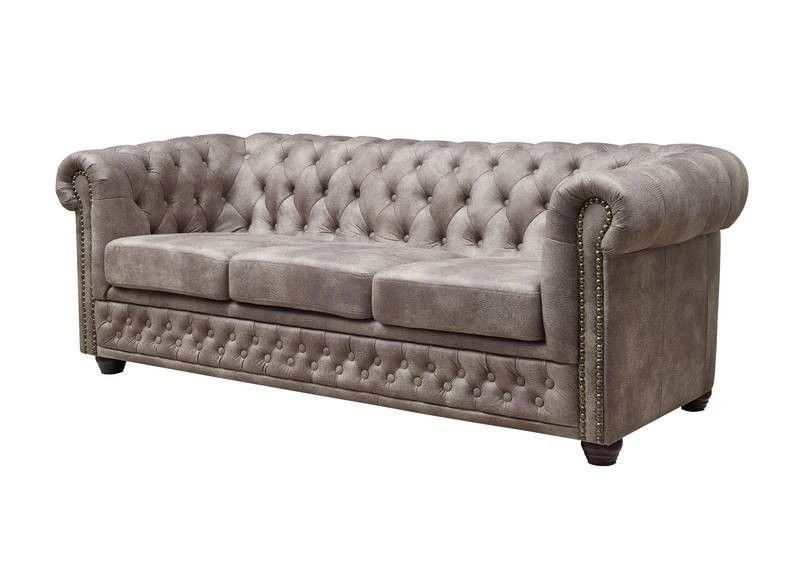 OXFORD Divano Chesterfield - Stoffa / Argento - Stile Coloniale 203x86x72 10 OXFORD Divano Chesterfield - Stoffa / Argento - Stile Coloniale 203x86x72 - immagine 8