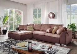 X-MIKA Divano Letto Angolare - Stoffa / Beige - Stile Vintage 330x178x85