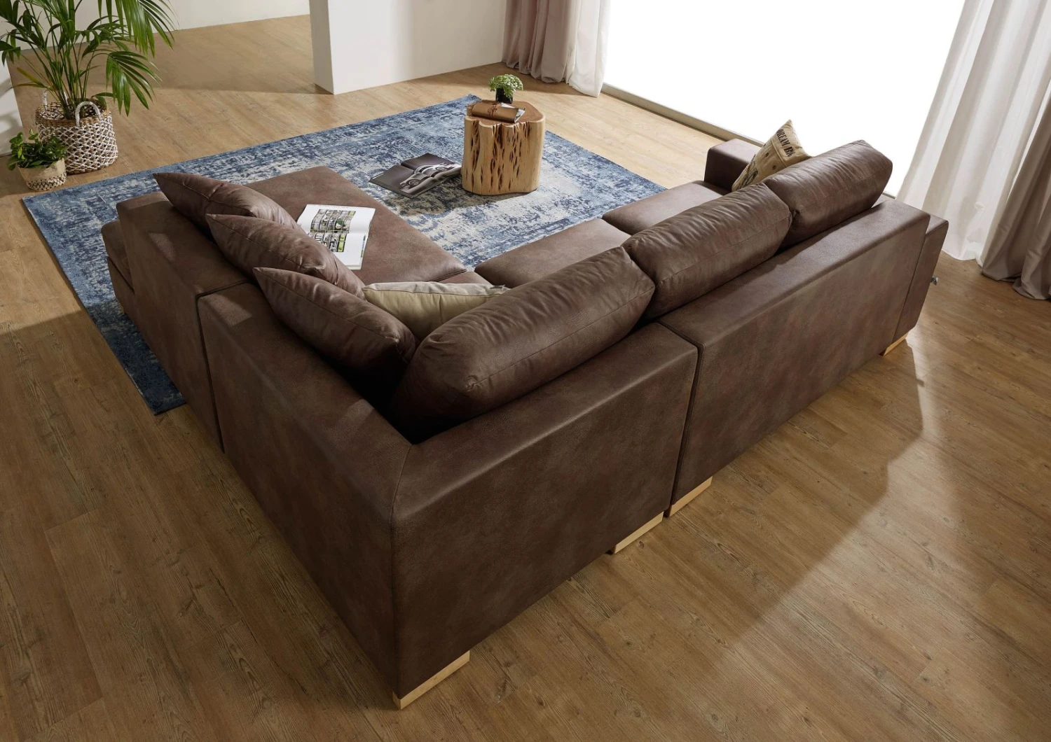 HAVANNA Divano Angolare - Stoffa / Marrone - Stile Vintage 266x216x90 6 HAVANNA Divano Angolare - Stoffa / Marrone - Stile Vintage 266x216x90 - immagine 4