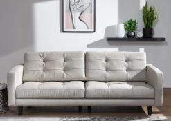 TIRANA #102 Divano - Stoffa / Taupe 214x88x88 -Massivmoebel24 68 920 100 0104 3