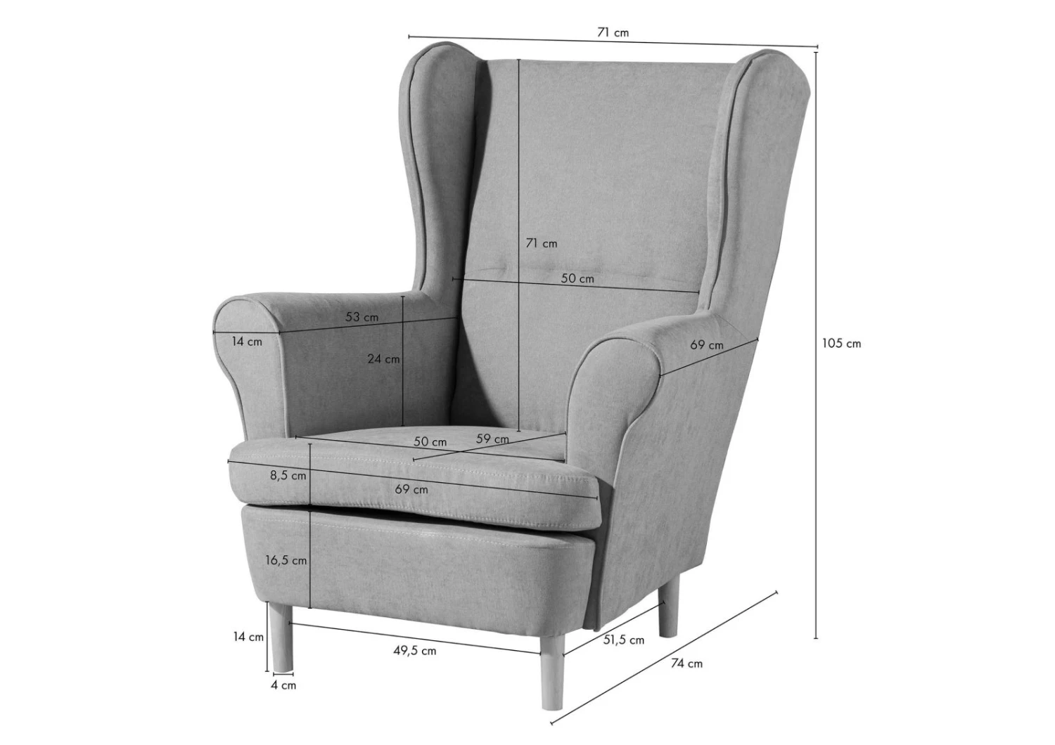 SCANDI #109 Poltrona - Stoffa / Verde Chiaro 71x74x105 10 SCANDI #109 Poltrona - Stoffa / Verde Chiaro 71x74x105 - immagine 8