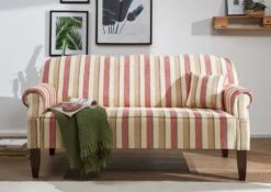 EDINBURGH Divano - Stoffa A Righe / Multicolore 195x78x93 -Massivmoebel24 68 920 100 0111 3