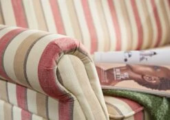 EDINBURGH Divano - Stoffa A Righe / Multicolore 195x78x93 -Massivmoebel24 68 920 100 0111 4