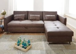 JONAS #115 Divano Angolare - Stoffa / Marrone 227x160x83 -Massivmoebel24 68 920 100 0115 3