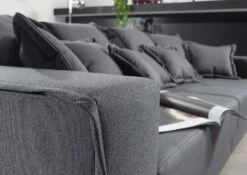 PESCARA #130 Divano - Stoffa / Grigio Scuro 289x110x88 -Massivmoebel24 68 920 100 0130 4