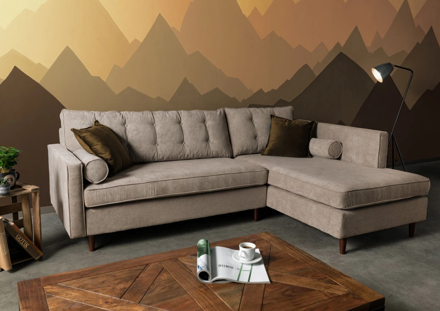 VANCOUVER #168 Divano Angolare - Stoffa / Beige 240x169x86 4 VANCOUVER #168 Divano Angolare - Stoffa / Beige 240x169x86 - immagine 2