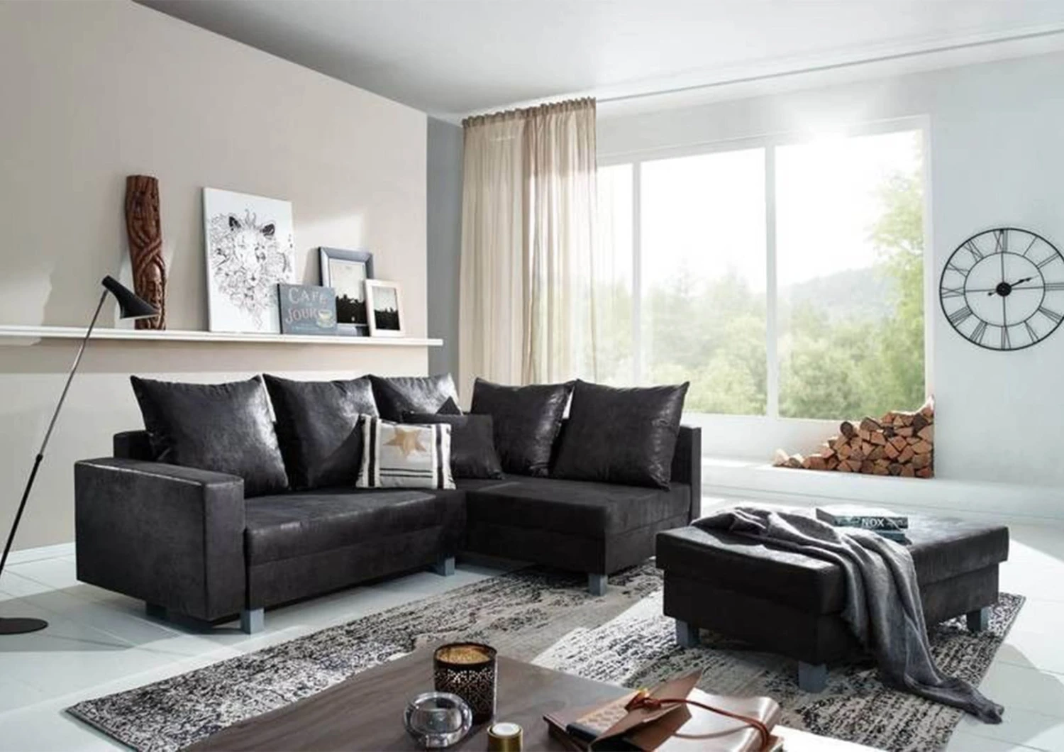 MAIA Divano Angolare Con Penisola A Sinistra Incl. Poggia Piedi - Stoffa / Grigio 230x160x85 3 MAIA Divano Angolare Con Penisola A Sinistra Incl. Poggia Piedi - Stoffa / Grigio 230x160x85