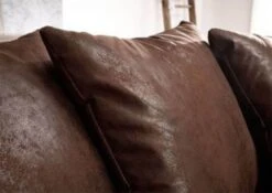 MAIA Divano Angolare Con Penisola A Sinistra Incl. Poggia Piedi - Stoffa / Marrone Scuro 230x160x85 -Massivmoebel24 68 920 100 0173 05