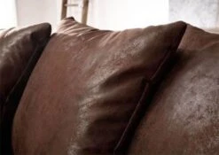 MAIA Divano Angolare Con Penisola A Destra Incl. Poggia Piedi - Stoffa / Marrone Scuro 230x160x85 -Massivmoebel24 68 920 100 0175 05