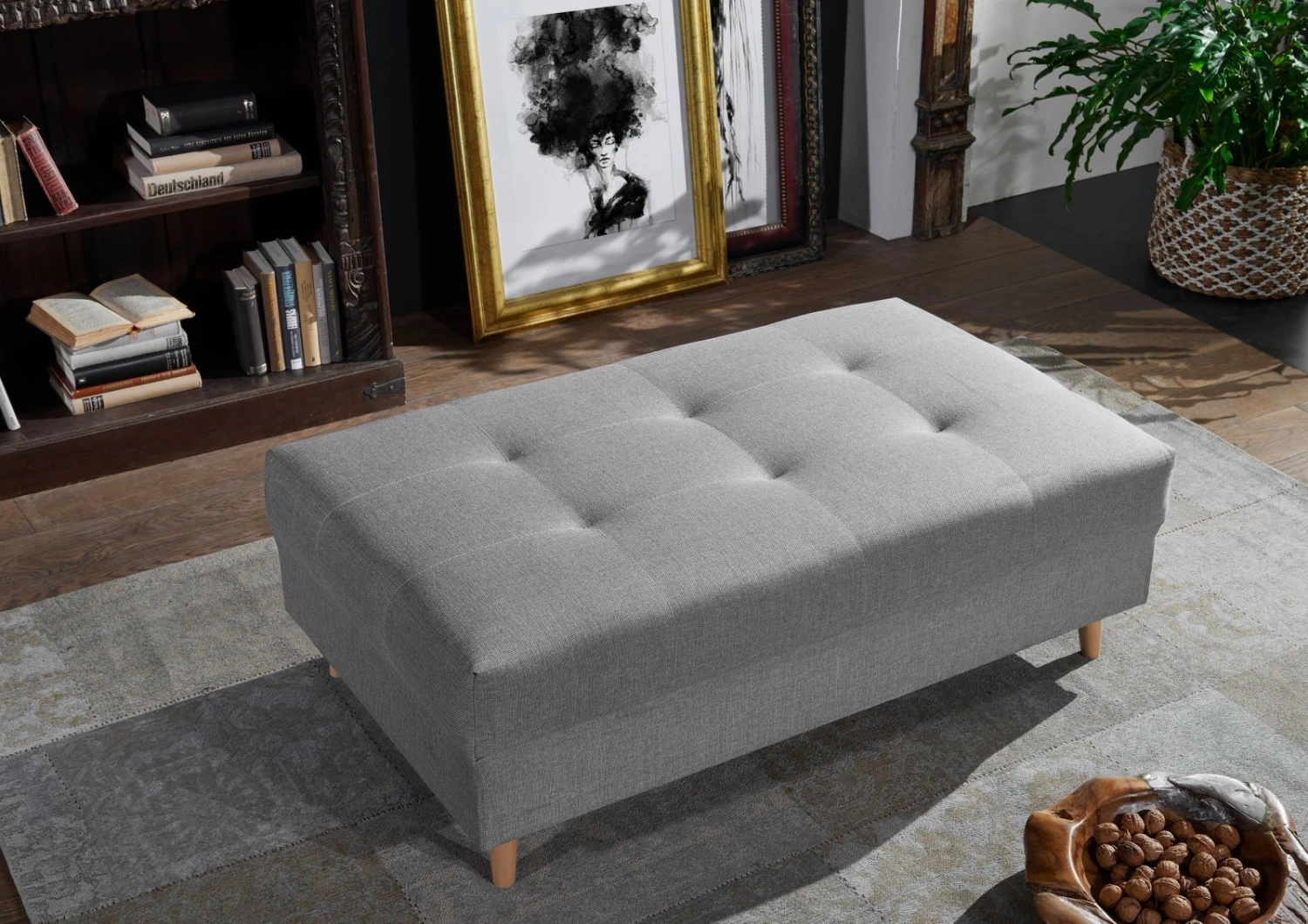 ARIELLA #176 Divano Angolare Con Poggia Piedi - Stoffa / Grigio Chiaro 230x160x86 7 ARIELLA #176 Divano Angolare Con Poggia Piedi - Stoffa / Grigio Chiaro 230x160x86 - immagine 5