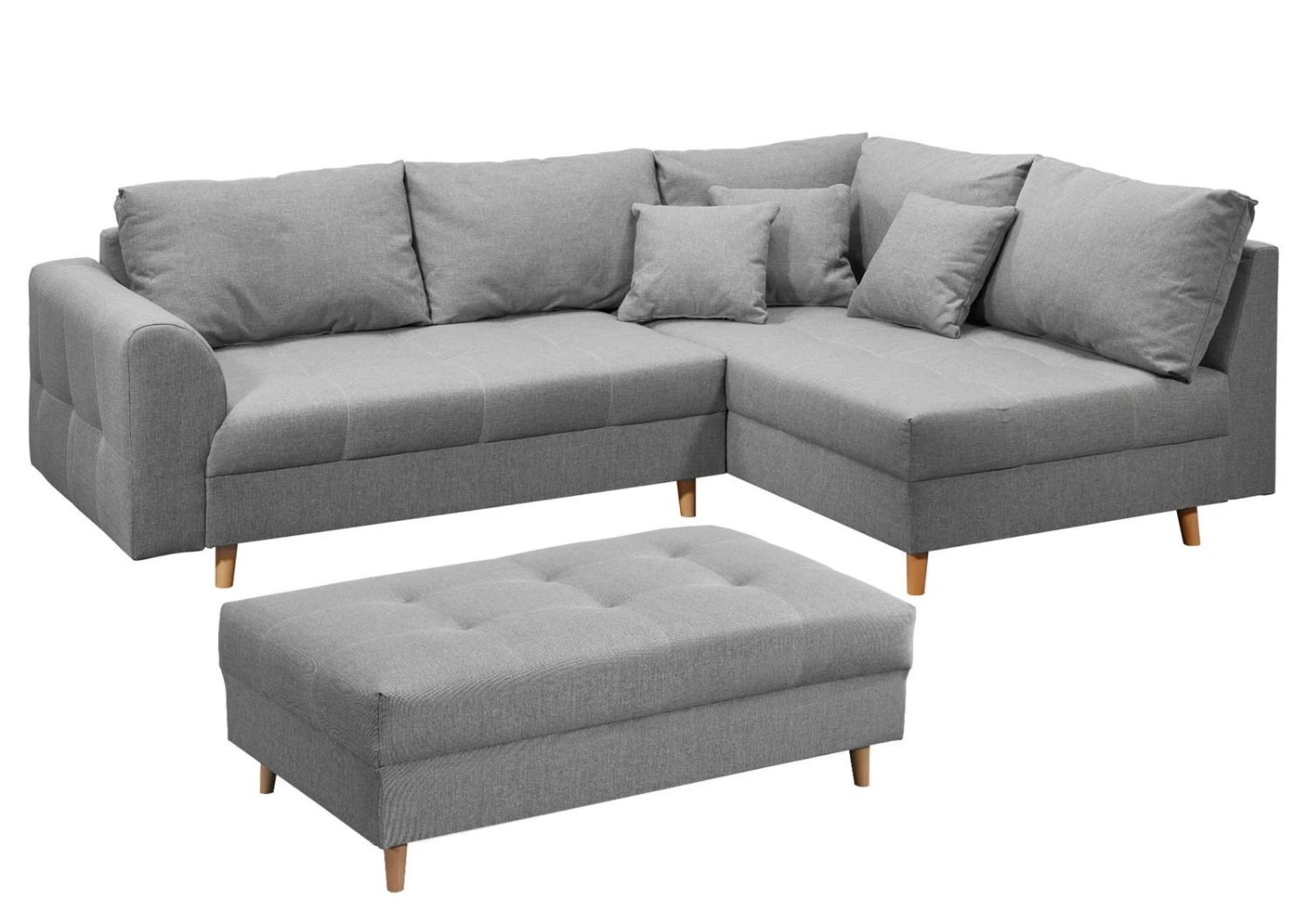 ARIELLA #176 Divano Angolare Con Poggia Piedi - Stoffa / Grigio Chiaro 230x160x86 10 ARIELLA #176 Divano Angolare Con Poggia Piedi - Stoffa / Grigio Chiaro 230x160x86 - immagine 8