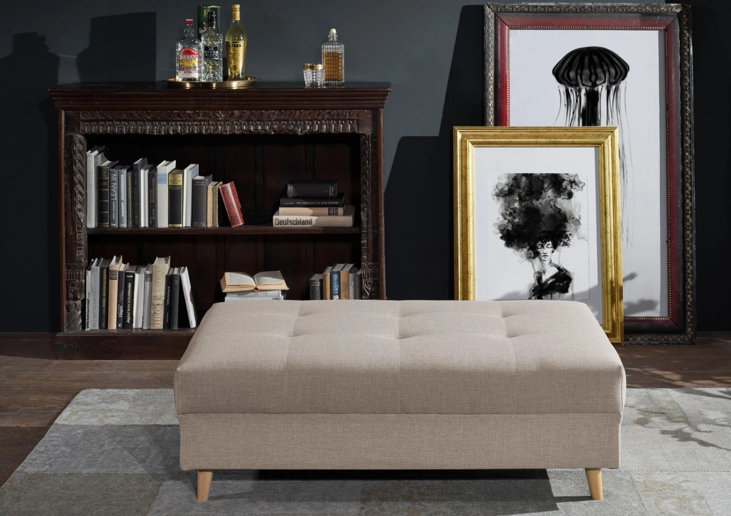 ARIELLA #176 Divano Angolare Con Poggia Piedi - Stoffa / Beige 230x160x88 8 ARIELLA #176 Divano Angolare Con Poggia Piedi - Stoffa / Beige 230x160x88 - immagine 6