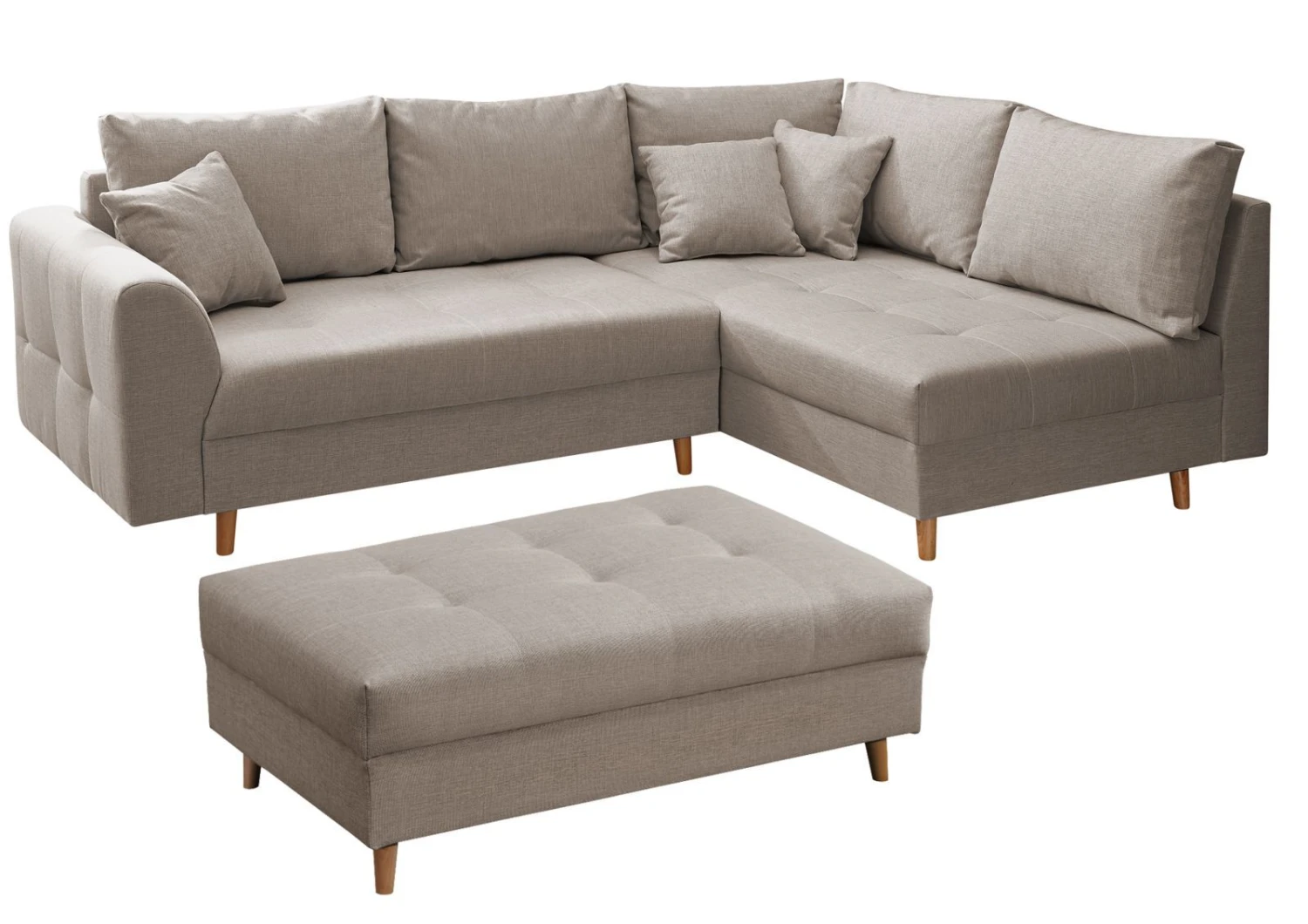 ARIELLA #176 Divano Angolare Con Poggia Piedi - Stoffa / Beige 230x160x88 10 ARIELLA #176 Divano Angolare Con Poggia Piedi - Stoffa / Beige 230x160x88 - immagine 8