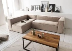 BRUGGE Divano Angolare - Stoffa / Beige 175x+D3049:D308992x64 -Massivmoebel24 68 920 100 0181 3