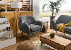 HOLMA Poltrona - Stoffa / Grigio 96x85x88