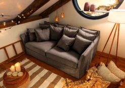 AMY Divano 2 Posti - Stoffa / Taupe 210x140x103 -Massivmoebel24 68 920 100 0190 3