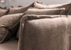 AMY Divano 2 Posti - Stoffa / Taupe 210x140x103 -Massivmoebel24 68 920 100 0190 7