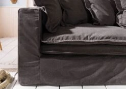 SYLT Divano 3 Posti - Stoffa / Verde Scuro 341x117x90 -Massivmoebel24 68 920 100 0193 7