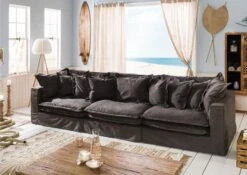 SYLT Divano 3 Posti - Stoffa / Verde Scuro 341x117x90