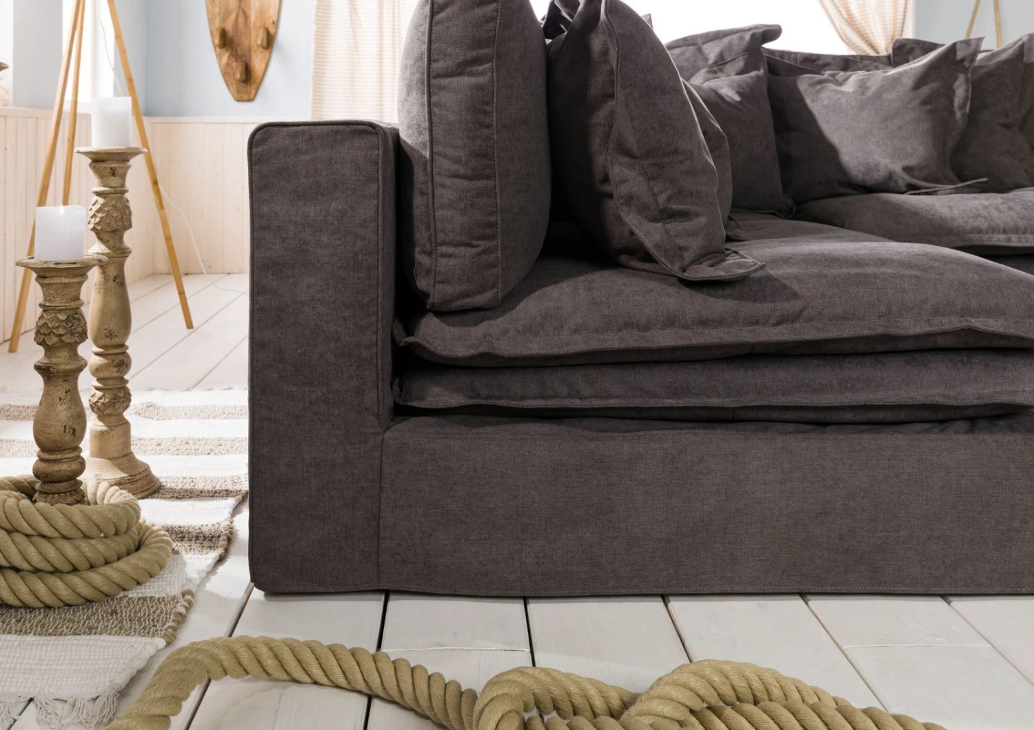 SYLT Divano Angolare - Stoffa / Verde Scuro 238x234x90 9 SYLT Divano Angolare - Stoffa / Verde Scuro 238x234x90 - immagine 7